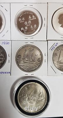 Estate Find Large Rare Chinese Antique Silver Coins Lot of 7