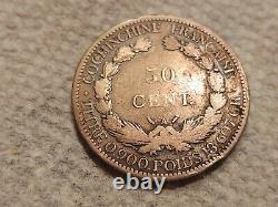 French Cochinine China 1884 A 50 cent exceedingly rare coin