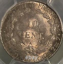 French Indo-China 1900-A 10 Centimes Cents PCGS MS64