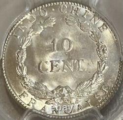 French Indo-China 1920 10 Centimes Cents PCGS MS64 Lustrous! RRRare