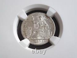 French Indo China, Silver 10 Cent 1893, NGC MS61