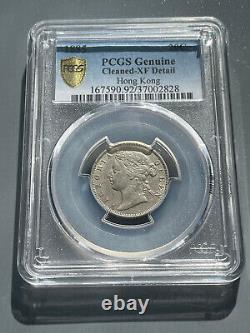 HONG KONG 1885 QUEEN VICTORIA 20 CENTS PCGS XF Details, only 39 certified PCGS