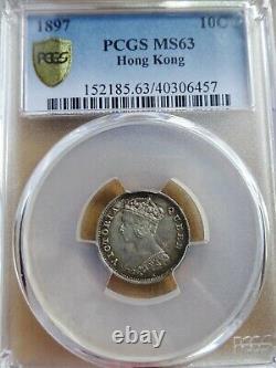 Hong Kong, 10 Cent 1897, PCGS MS63