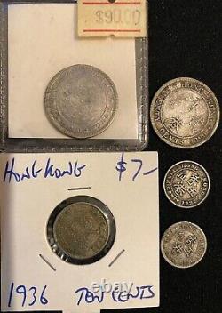 Hong Kong 1890 1891 Silver 20 Cents & Other Lots(9) Coins