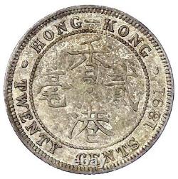 Hong Kong 1891 KM#7 Silver 20 Cents UNC