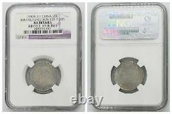NGC China Empire Kwangtung 1909 11 20C Cents Silver Coin AU