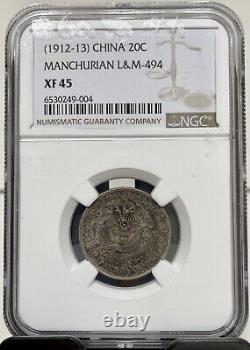 Nd(1912-13) China Manchuria 20C Silver Coin LM-494 NGC XF45