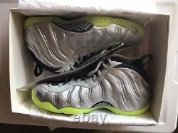 New Nike Air Foamposite One Metallic Silver Volt Camo PRM Size 10 Shoes Penny