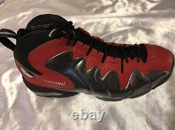 New Nike Air Penny 3QS Black Metallic Silver Gym Red Blue Size 10