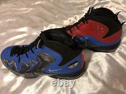 New Nike Air Penny 3QS Black Metallic Silver Gym Red Blue Size 10