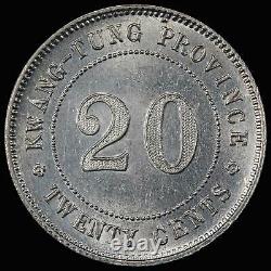 PCGS MS62 1920 (Year 9) China KWANGTUNG Province Silver 20 cents
