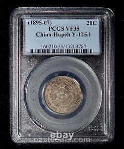 PCGS VF35 1895 China Hupeh Province Silver 20 Cents