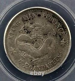 Rare-1900 china kiangnan dragon 10 cents silver coin XF