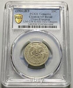 Scarce China 1900 Kiangnan 20 Cents Silve Coin PCGS VF Details