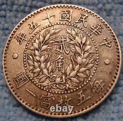 Scarce China 1926 Republic 20 Cents (2 Chiao) Y-335 LM-82 High Grade