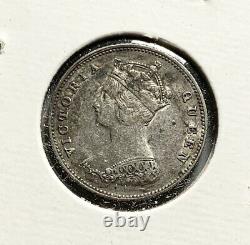 Scarce Rim Cuds OBV China Hong Kong 1868 10 Cent Silver Coin