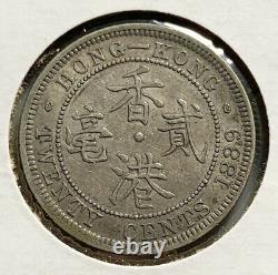 Very Nice Antique 1889 China Hong Kong 20 Cents Silver Coin