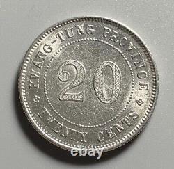 Very Nice China 1918 (Yr 7) Republic Kwangtung 20 Cent Silver Coin