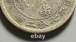 Very Rare China Qing Dynasty Kirin 10 Cent Dragon Silver Coin DDR